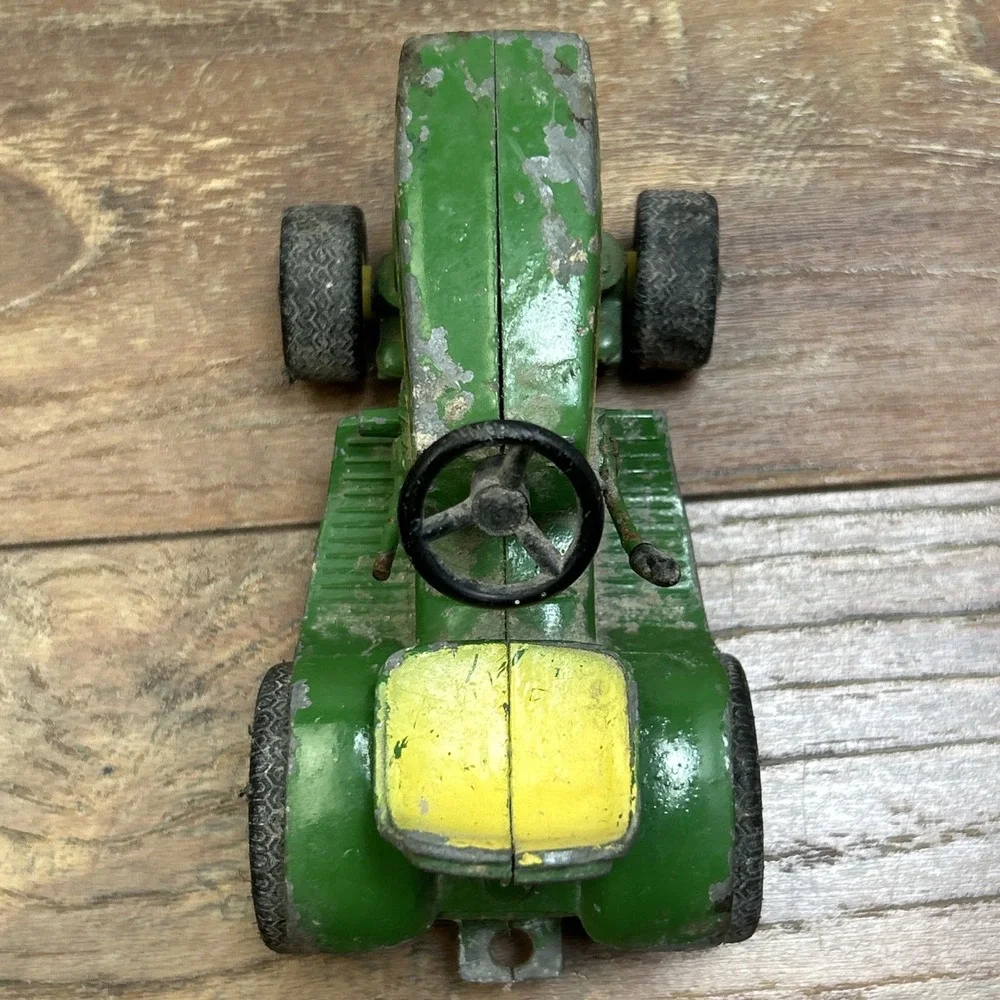 Vintage 1960's 70's Ertl John Deere 140 Lawn Garden Tractor W/ Dump Cart 1:16